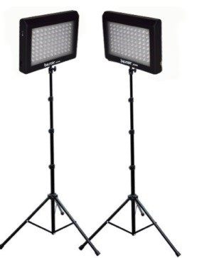 BescorLEDLeuchten 2 LED regulierbare Leuchten mit Stativ, für Strom und Batteriebetrieb