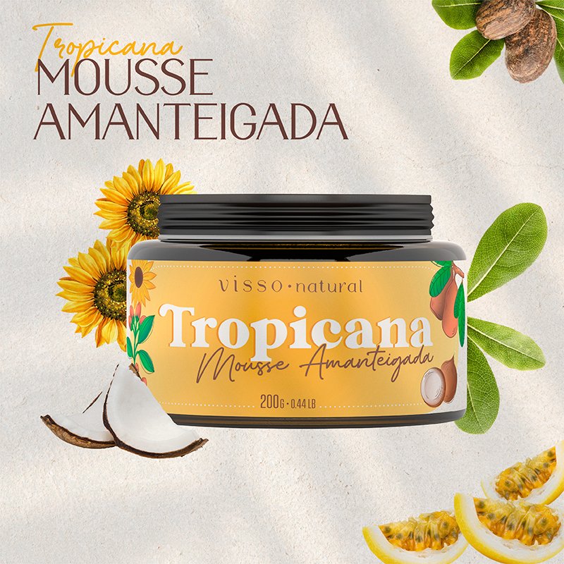 100% Bio Pflegecreme 200ml Tropicana Mousse Amanteigada BelCol VISSO NATURAL