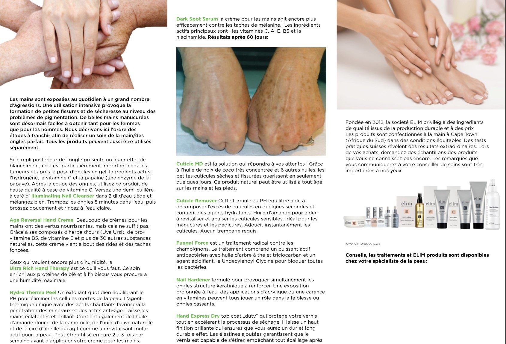 flyer-FR Plier Flyer Elim produits et prix CHF en francais (Französischer Flyer ELIM)