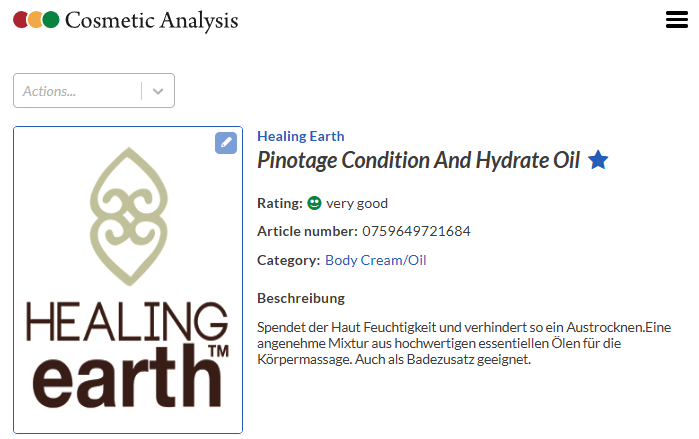 Healing Earth, Pinotage, Condition, Hydrate Oil, Body Cream
