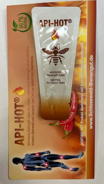 API HOT pain onguent pommade au venin d'abeille 2 ml